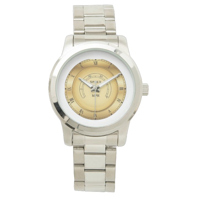 Luxe Gouden  Speedometer Klok MPH Display Horloge (Voorkant)