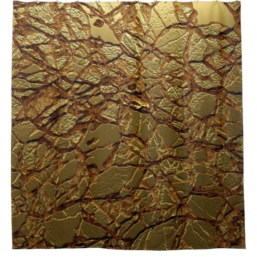 Luxe Gouden Textuur: 3D Elegantie Douchegordijn (Voorkant)