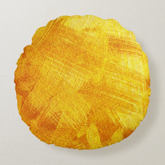Luxe gouden textuur, abstracte achtergrond. rond kussen (Voorkant)