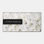 Luxe gouden troop groen monogram bureaumat (Voorkant)