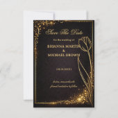 Luxe Gouden Tulp Schittering Save The Date (Voorkant)
