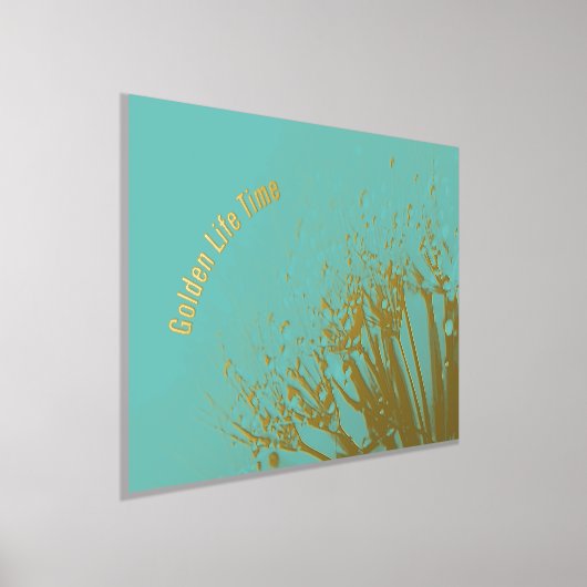 Luxe gouden turqouise abstracte beeldende kunst ec folie afdrukken (Laagn)