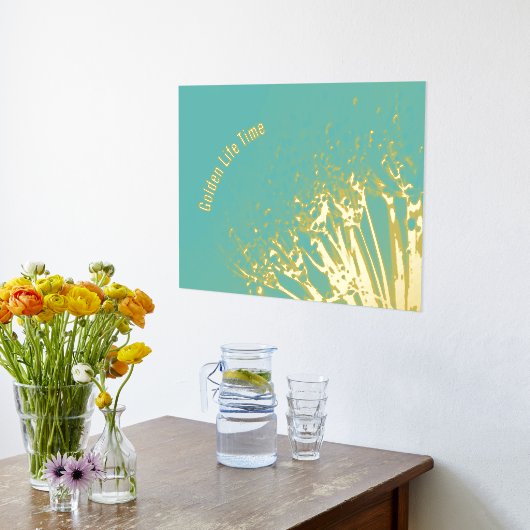 Luxe gouden turqouise abstracte beeldende kunst ec folie afdrukken (Laag (Keuken))