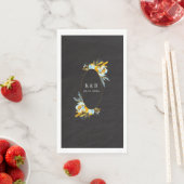 luxe gouden turquoise - monogram bruiloft servet (Insitu)