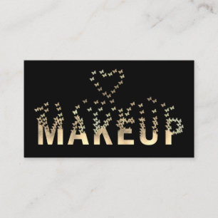 Luxe gouden typografie vlinders make-up logo visitekaartje