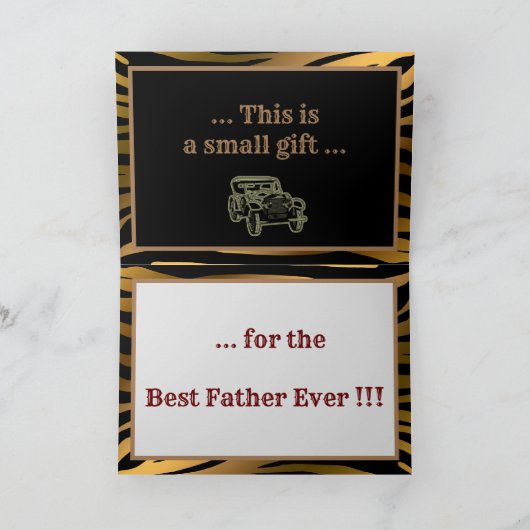 Luxe gouden vaderdag bedankkaart (Binnen)