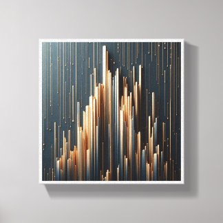 Luxe Gouden Verticale Pilaren - Moderne Geometrie Canvas Afdruk