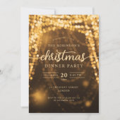 Luxe gouden winterverlichting kerstfeest kaart (Voorkant)