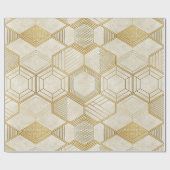 Luxe Gouden Zeshoek Patroon - Marmer Textuur 2 Cadeaupapier (Vlak)