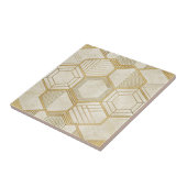 Luxe Gouden Zeshoek Patroon - Marmer Textuur 2 Tegeltje (Zijkant)