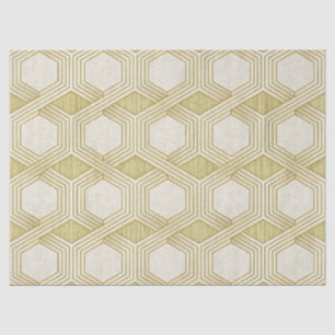 Luxe Gouden Zeshoek Patroon - Marmer Textuur Tissuepapier