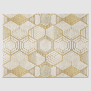 Luxe Gouden Zeshoekpatroon - Marmer Textuur 2 Tissuepapier