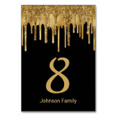 luxe gouden zwarte druppelaars bruiloft kaart (Voorkant)