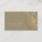 Luxe goudfolie donkergroene interieurontwerper visitekaartje (Voorkant)