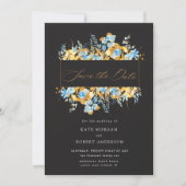 luxe goudkali floral save the date card (Voorkant)