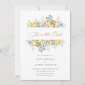 luxe goudkali floral save the date card (Voorkant)