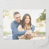 Luxe goudkalligrafie 2 foto's Bespaar de Folie Dat Folie Uitnodiging (Voorkant)