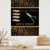 Luxe goudluiharen en make-upsalon poster (Keuken)