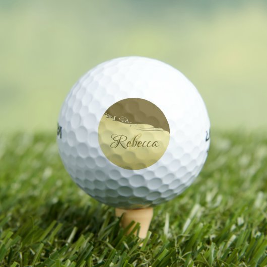 Luxe goudmetalen decoratie op militair goud golfballen (Insitu Shirt)