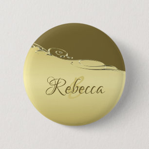 Luxe goudmetalen decoratie op militair goud ronde button 5,7 cm