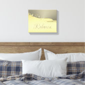 Luxe goudmetalen decoratief op goud en zilver canvas afdruk (Insitu (Slaapkamer))