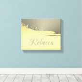 Luxe goudmetalen decoratief op goud en zilver canvas afdruk (Insitu (Houten vloer))