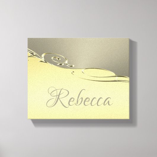 Luxe goudmetalen decoratief op goud en zilver canvas afdruk (Voorkant)