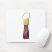Luxe goudsleutelhanger met lederen riem muismat (Met muis)