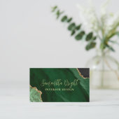 Luxe Green Emerald Carte de visite (Debout devant)