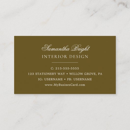 Luxe Green Emerald Carte de visite (Dos)