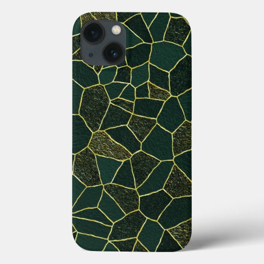 Luxe Green Gold Abstract Chic Textured Patroon Case-Mate iPhone Case (Achterkant)