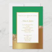 LUXE GREEN GOLD WAVE WEDDING INVITATION KAART (Voorkant)