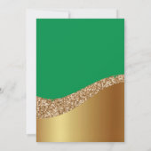 LUXE GREEN GOLD WAVE WEDDING INVITATION KAART (Achterkant)