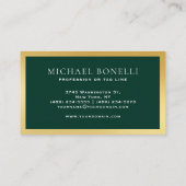 Luxe Green Leather Gold Étiquette Professionnel (Dos)