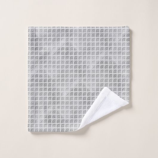 LUXE GRID GRAY MOTIF HAMPTON TOWEL SET (Gant de toilette)