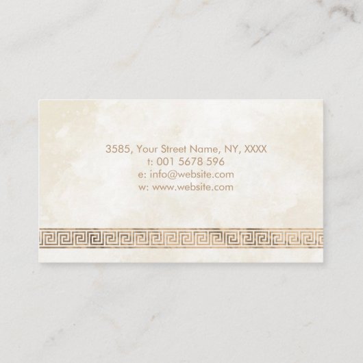 Luxe Grieks Sleutel - Grieks meander - Goud Visitekaartje (Achterkant)