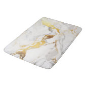 Luxe Grijs en Gouden Textuur Wit Marmer Badmat (Gekanteld)