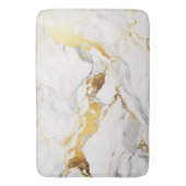 Luxe Grijs en Gouden Textuur Wit Marmer Badmat (Voorkant Verticaal)