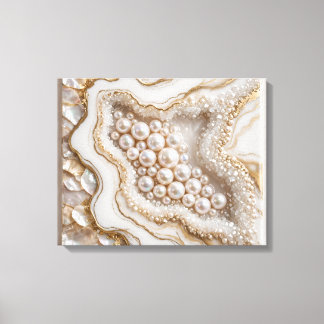 Luxe grijs en zilveren geode doekkunst - modern G Canvas Afdruk