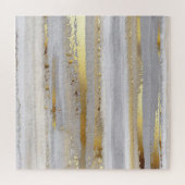 Luxe Grijs Goud Waterverf Textuur Legpuzzel (Horizontaal)