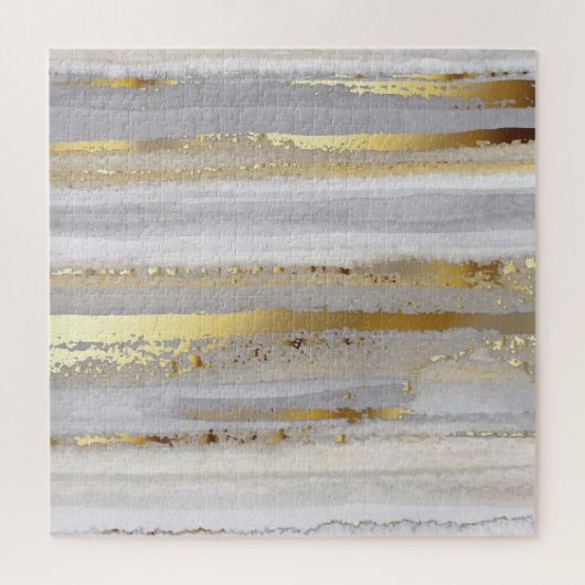 Luxe Grijs Goud Waterverf Textuur Legpuzzel (Verticaal)