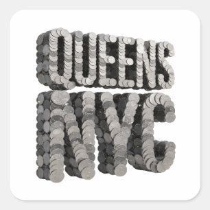 Luxe Grijs QUEENS NYC Decal Kunst Vierkante Sticker