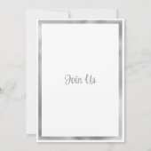 Luxe grijs wit zilver marmer bruiloft kaart (Achterkant)