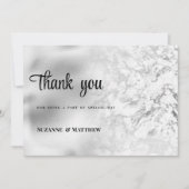 Luxe grijs wit zilver marmer Dank U Kaart (Voorkant)