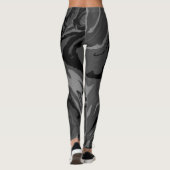 Luxe Grijs Zwart Waterverf Abstract Magic Leggings (Achterkant)