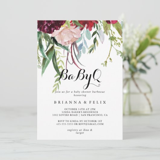 Luxe grillige Boho BabyQ Baby shower Barbecue Kaart (Staand voorkant)