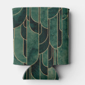Luxe groen en goud Art Deco Patroon Blikjeskoeler (Achterkant)