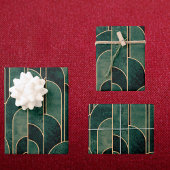Luxe groen en goud Art Deco Patroon Inpakpapier Vel
