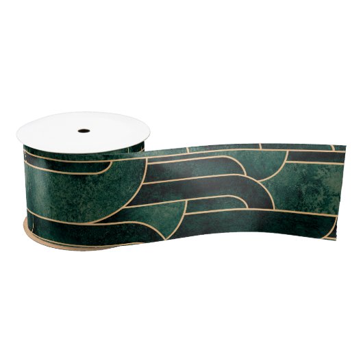 Luxe groen en goud Art Deco Patroon Lint (Spoel)