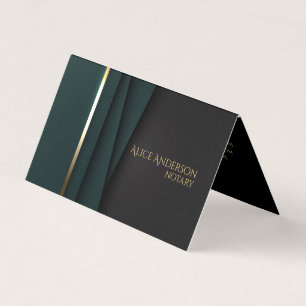 Luxe groen goud elegant notarieel eenvoudig glamou visitekaartjes